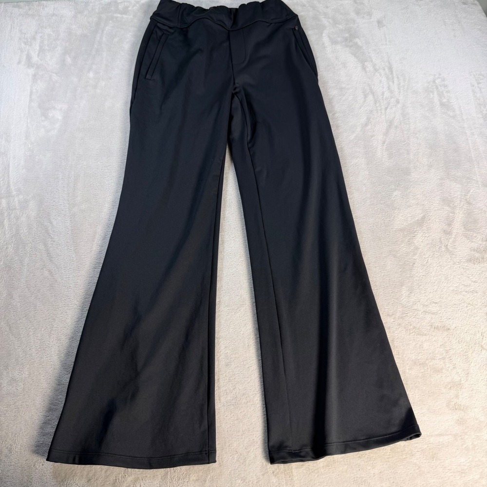 Halara Wide Leg Flare Trousers Womens S Black Polyester Stretch Workwear Pants